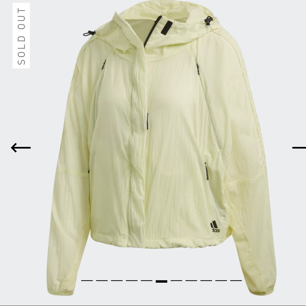 Adidas Packable Windbreaker- Bright Yellow NWT